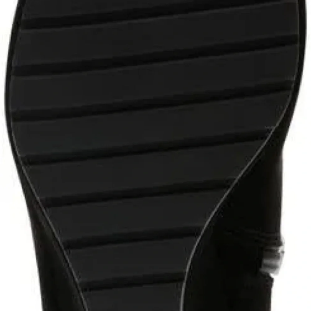 NWT NIB Anne Klein Microsuede Black Wedge Ankle Booties Boots Sz 7  side zip